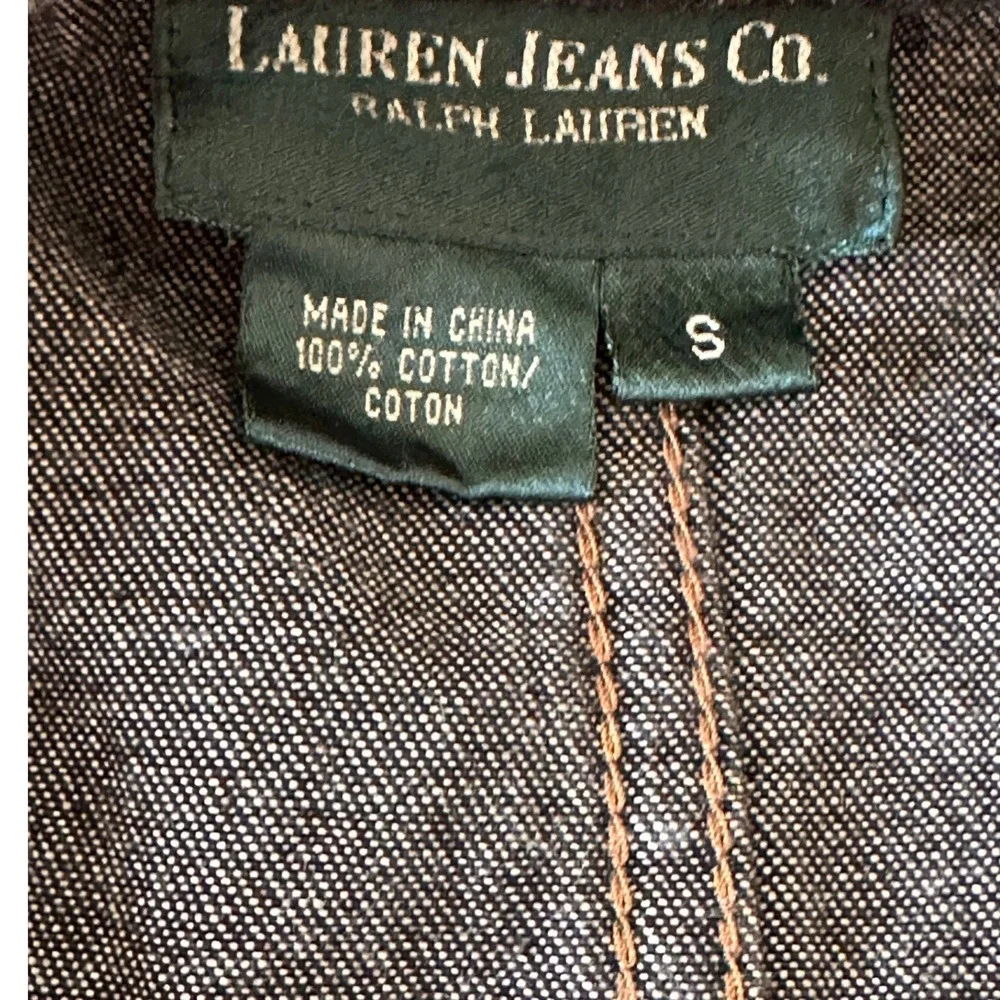 Ralph Lauren Denim SZ SM Moto VTGE Jacket Small Dark Indigo Blue /BL Buckle Neck - Picture 9 of 14